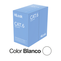 Cable de Red UTP Cat6 / 23 AWG / Cumple ANSI-TIA-568.2-D / RoHS 2.0 / CPR Fca / Longitud 305 Metros (1000 Pies) / PVC Blanco / Resistencia a la Tracción y Compresión / Operación -20°C a 70°C