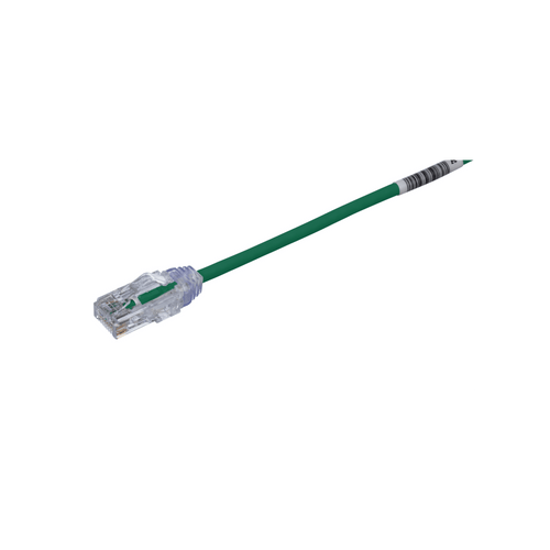 Cable de Parcheo TX6, UTP Cat6, Diámetro Reducido (28AWG), Color Verde, 20cm