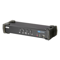 KVMP Switch 4 Puertos | USB DVI Audio | Video DynaSync | 1920 x 1200 | Hub USB 2.0 Integrado | HDCP Compatible | Conmutación Independiente KVM-USB-Audio | Multiplataforma