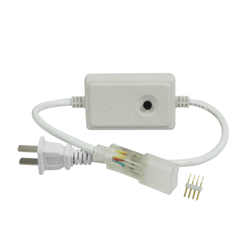 Adaptador de corriente con control de funciones manual, para manguerea Neón LED RGB JUML-5050-03.