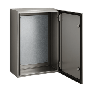 Gabinete de Acero Inoxidable IP66 Uso en Intemperie (600 x 800 x 300 mm) con Placa Interna Galvanizada.