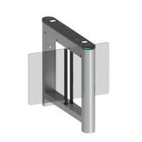 Barrera Abatible para un carril de acceso peatonal con cubiertas intercambiables
