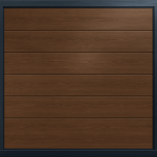 Puerta de Garage de Alta Calidad / Linea Central / Imitacion madera / oscura / 20x9 pies / AISLADA / Estilo Americana.
