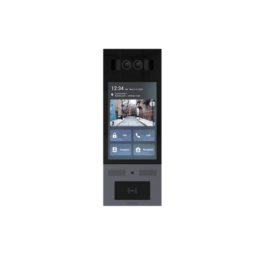 Frente de Calle Antivandálico IK10 / Incluye montaje / Administración 100% en la Nube / Notificación a APP / Llamada Telefónica / ANDROID / SIP / ONVIF /Reconocimiento Facial / QR y PIN para Visitas / IP66 / Bluetooth / NFC