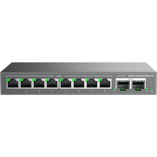 Switch L2 Lite Administrable de 10 Puertos / 8 Puertos Ethernet 2.5 Gigabits / 2 Puertos SFP+ 10 Gigabits / VLAN / QoS / Montaje en Escritorio o Pared / Compatible con GDMS
