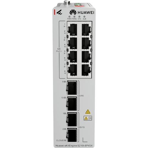 Switch Industrial eKit / 8 Puertos PoE+ Gigabit + 2 SFP + 2 SFP+ / Montaje en Riel DIN / Fuente Redundante 1+1 : 54 a 57 VCD / Libre de licenciamiento / Gestión gratuita desde la Nube / Presupuesto PoE 220 W