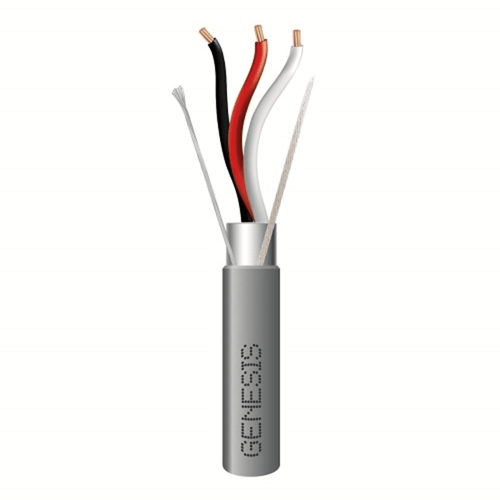 Bobina de 305 Metros (1000 Pies) de Cable 3 x 18 AWG / Riser / BLINDADO / Tipo FPLR, CMR, CL3R / Color Gris / Para Aplicaciones en Sistemas de Seguridad, Audio, Control y Otras Aplicaciones