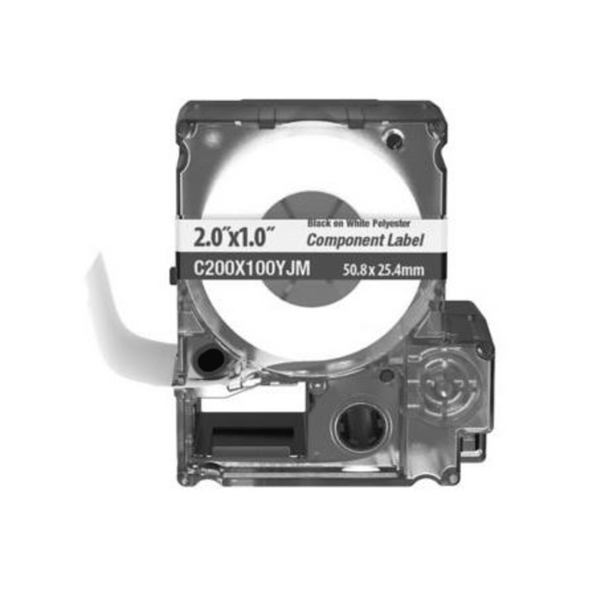 Casete de 140 Etiquetas Adhesivas, Para Identificación de Marcadores de Cable, Rack o Gabinetes, 50.8 x  25.4 mm, Color Blanco