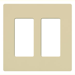Placa de pared 2 espacios, para atenuador (dimmer), apagador ó control remoto inalámbrico LUTRON.