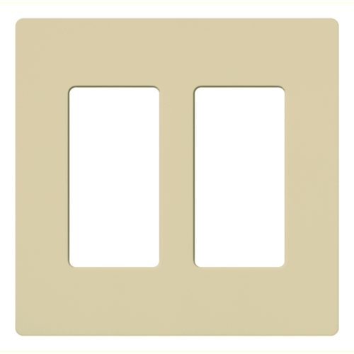 Placa de pared 2 espacios, para atenuador (dimmer), apagador ó control remoto inalámbrico LUTRON.