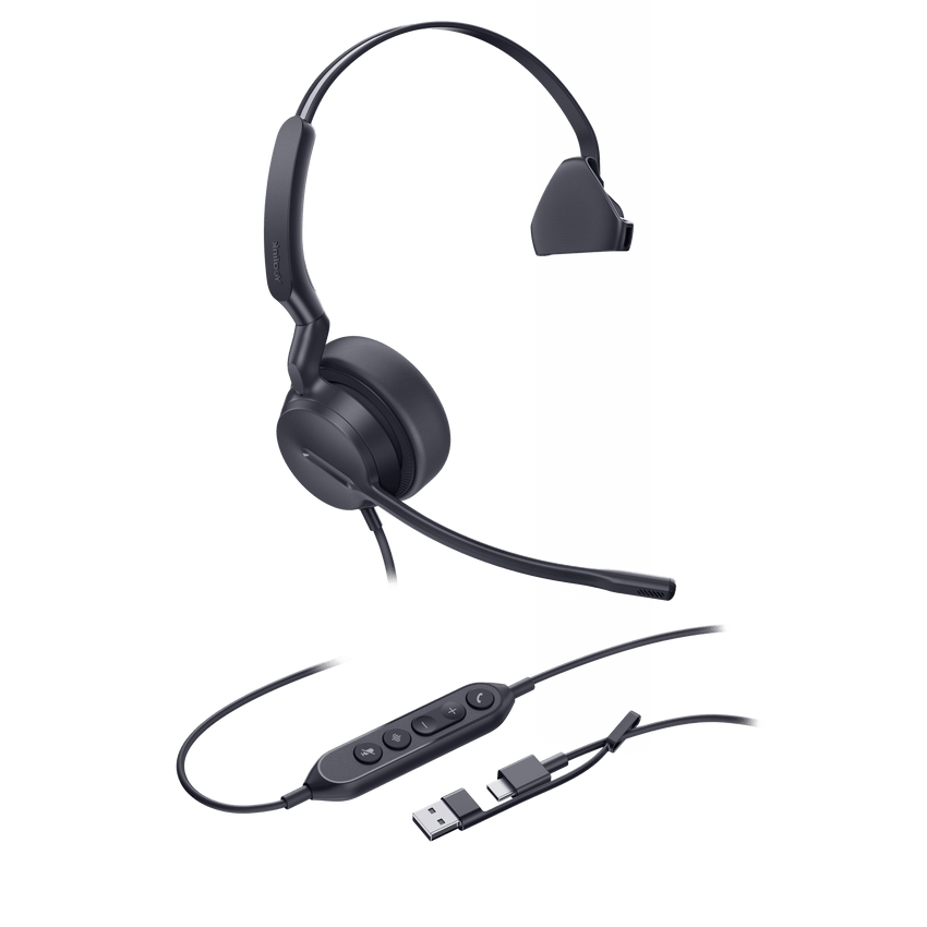 Diadema Alámbrica Yealink UH42 Mono con Audio HD y Conectividad USB-C/A Certificada con Microsoft Teams
