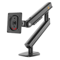 Brazo Ergonómico para Monitor / Soporte 17"-32" / Carga 2-7 kg / Ajuste de Tensión / Rotación ±90° / Instalación Abrazadera o Pasacables