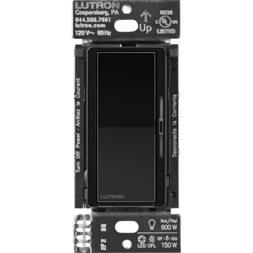 (Caseta Wireless) Atenuador de pared. Aumenta/Disminuye Intensidad de Iluminación.  No requiere cable neutro. 150W LED / 600W INC/HAL