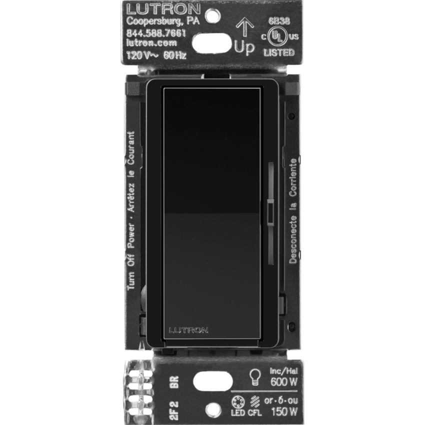 (Caseta Wireless) Atenuador de pared. Aumenta/Disminuye Intensidad de Iluminación.  No requiere cable neutro. 150W LED / 600W INC/HAL