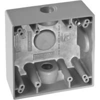 Caja Cuadra de 1/2" a Prueba de  Intemperie/ Cuenta con 2 salidas.
