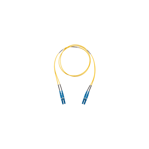 Jumper de Fibra Optica Monomodo 9/125 OS2, LC-LC Duplex, LSZH (Cero Halógenos), Color Amarillo, 1 Metro (3.28 Pies)