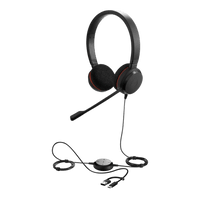 Jabra Evolve 20 DUO con Conexión USB C/A, Micrófono con Cancelación de Ruido de Ultima Generación, Configuración Plug and Play (4999-823-169)