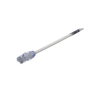 Cable de Parcheo UTP Cat6A, CM/LSZH, Diámetro Reducido (28AWG), Color Blanco, 0.5 Metros (1.64 Pies).