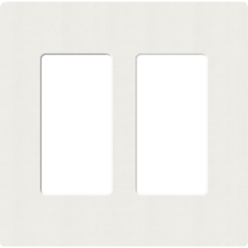 Placa de pared 2 espacios, para atenuador (dimmer), apagador ó control remoto inalámbrico LUTRON.