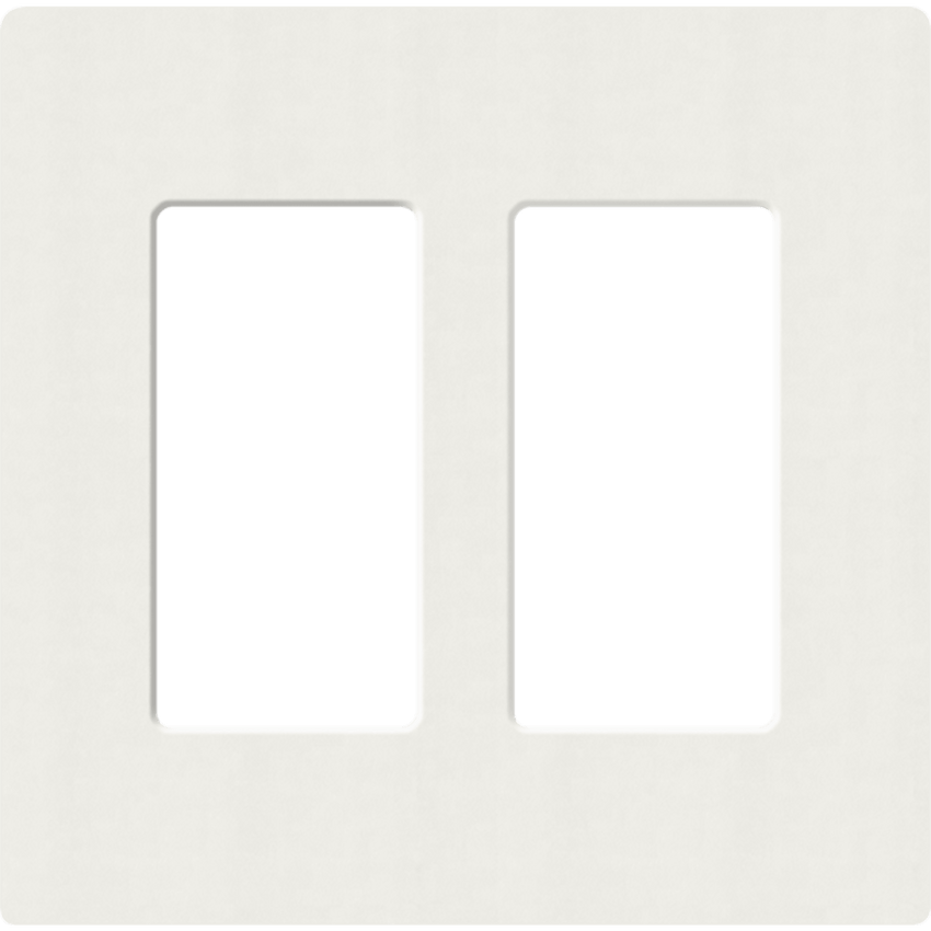 Placa de pared 2 espacios, para atenuador (dimmer), apagador ó control remoto inalámbrico LUTRON.