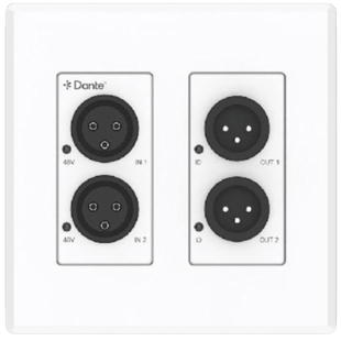 Extensor de Audio Analógico XLR a Dante® | 2 Entradas y 2 Salidas | Conversión Digital de Audio | PoE IEEE 802.3af | Phantom Power 48V | Latencia Configurable 1-5ms | Rango Dinámico >90dB