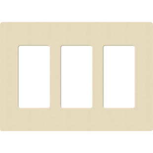 Placa de pared 3 espacios, para atenuador (dimmer), apagador ó control remoto inalámbrico LUTRON.