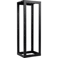 Rack de Cuatro Postes Estándar de 19", Rieles Con Orificio Para Tuerca Enjaulada, Profundidad Ajustable de 23 a 42 in, 45 Unidades de Rack, Color Negro