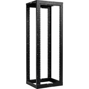 Rack de Cuatro Postes Estándar de 19", Rieles Con Orificio Para Tuerca Enjaulada, Profundidad Ajustable de 23 a 42 in, 45 Unidades de Rack, Color Negro