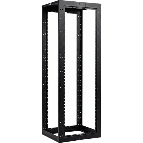 Rack de Cuatro Postes Estándar de 19", Rieles Con Orificio Para Tuerca Enjaulada, Profundidad Ajustable de 23 a 42 in, 45 Unidades de Rack, Color Negro