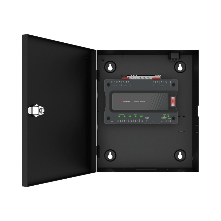 Controlador MAESTRO Cloud para Elevadores Administrable en la Nube con HikConnect Teams / Incluye Gabinete y Fuente / Control de Acceso para los pisos de los Elevadores por Huella o Tarjeta