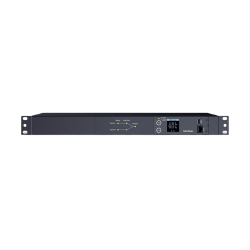 PDU ATS (Fuente Redundante Auto-transferible) Medible, Para Distribución de Energía, 2 Entradas 120 Vca NEMA5-15P, Con 10 Salidas NEMA 5-15R, Horizontal 19in, 1UR