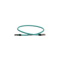 Patch Cord Cat5e de Grado Industrial 600V, Blindado SF/UTP, Calibre 24 AWG, Color Aqua, 60 cm (23.62 pulgadas).