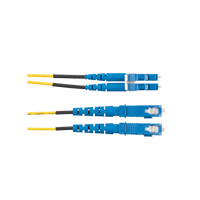 Jumper de Fibra Optica Monomodo 9/125 OS2, LC-SC Duplex, OFNR (Riser), Color Amarillo, 50 Metros
