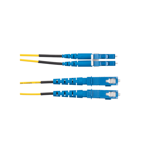 Jumper de Fibra Optica Monomodo 9/125 OS2, LC-SC Duplex, OFNR (Riser), Color Amarillo, 50 Metros