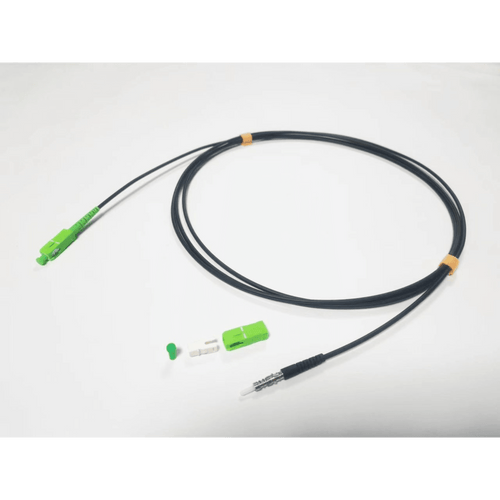 Rollo de Fibra Óptica Drop Redonda G657A2 Monomodo Simplex de 150 Metros con Conectores SC/APC-SC/APC para Instalaciones Aéreas o a la Intemperie