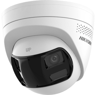 [PROTECCIÓN ACTIVA] Turret IP 6Megapixel / 2 Lentes de 2.8 mm (Imagen Panorámica 180°) / 30 mts IR / Exterior IP67 / Luz Intermitente y Alerta de Audio / Audio Bidireccional / ACUSENSE / WDR 120 dB / Micro SD