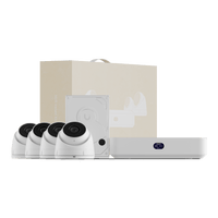 UniFi Protect UNVR Instant Kit – Solución Todo en Uno con NVR Instant, 4 Cámaras G5 Turret Ultra y Disco Duro de 1 TB para una Configuración Rápida y Sencilla