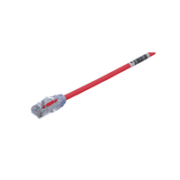 Cable de Parcheo UTP Cat6A, CM/LSZH, Diámetro Reducido (28AWG), Color Rojo, 1 Metro (3.28 Pies).