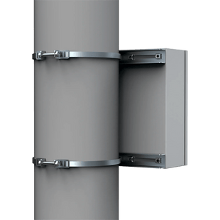 Kit de Fijación para Postes / Enclosure Pole Fixation / Acero Galvanizado / Carga Máxima 900 N / Diámetro Poste 80-250 mm (3.15-9.84 in) / 2 Perfiles + Accesorios