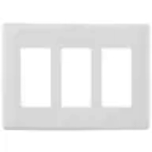 Tapa para Caja de 3 Espacios/ Contacto Duplex / Tornillos Ocultos / Color Blanco.