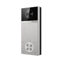 Videoportero / 4 Megapixel / Ángulo de Visión 150° / Control de 2 Cerraduras / Desbloqueo por Tarjeta, Hik-Connect y Estación Interior / IP65 / PoE IEEE802.3at / Compatibilidad ONVIF / H.265