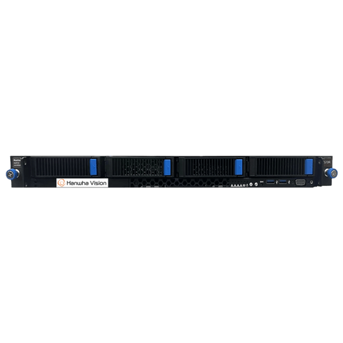 Servidor de Grabación / 1U / 4 Licencias Wisenet WAVE / 470 Mbps / Incluye 48TB / Intel Xeon 6333P / 16GB RAM / Dual SSD 480GB / 4x HDD 3.5" / RAID 0/1/5/6 / Windows IoT / HDMI-VGA / 2x GbE / IPMI / Fuente Redundante 450W / Riel Deslizante