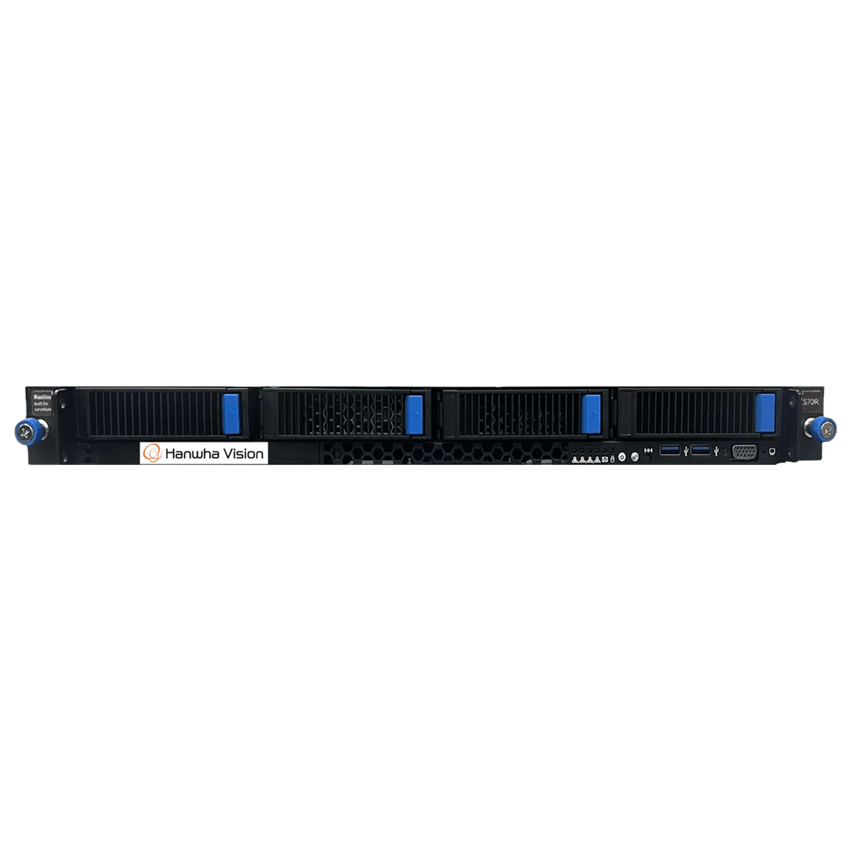 Servidor de Grabación / 1U / 4 Licencias Wisenet WAVE / 470 Mbps / Incluye 48TB / Intel Xeon 6333P / 16GB RAM / Dual SSD 480GB / 4x HDD 3.5" / RAID 0/1/5/6 / Windows IoT / HDMI-VGA / 2x GbE / IPMI / Fuente Redundante 450W / Riel Deslizante
