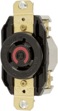 Receptáculo con Bloqueo de Media Vuelta Industrial 20 A 480 V CA /3 Polos 4 Hilos / Nema L16-20R / Color Negro.