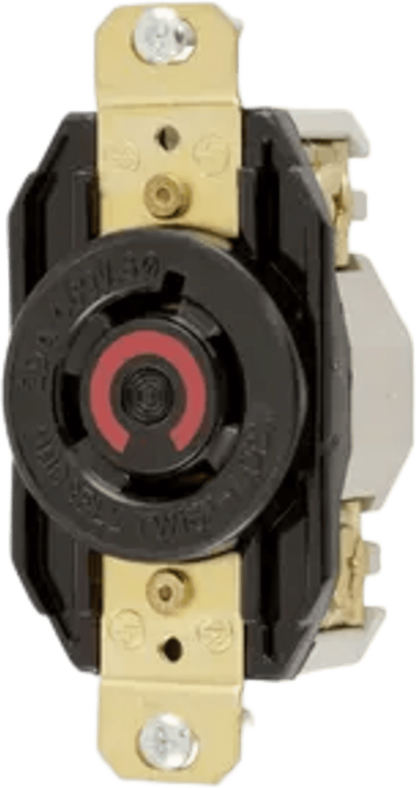 Receptáculo con Bloqueo de Media Vuelta Industrial 20 A 480 V CA /3 Polos 4 Hilos / Nema L16-20R / Color Negro.