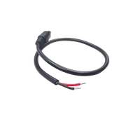 Cable con Conector Macho (Pigtail)  | Forro negro | Alimentación para Vcc con Puntas Libres / Polarizado / Largo 22 cm (8.66 Pulgadas) / Calibre 22AWG.