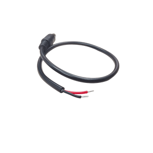 Cable con Conector Macho (Pigtail)  | Forro negro | Alimentación para Vcc con Puntas Libres / Polarizado / Largo 22 cm (8.66 Pulgadas) / Calibre 22AWG.