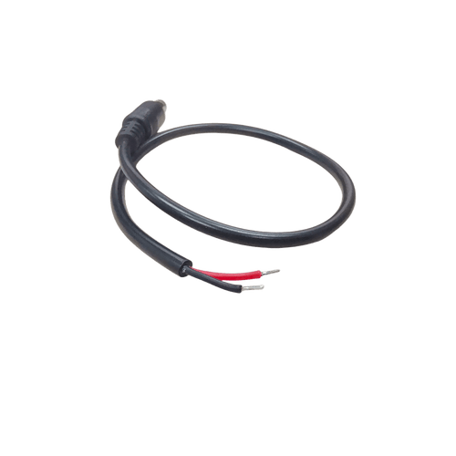 Cable con Conector Macho (Pigtail)  | Forro negro | Alimentación para Vcc con Puntas Libres / Polarizado / Largo 22 cm (8.66 Pulgadas) / Calibre 22AWG.