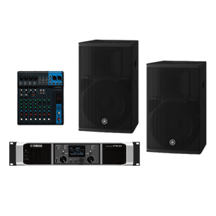 Kit Refuerzo Sonoro y Mixer | Incluye 2 Bocinas CHR12 | Amplificador PX8 | Mezclador MG10 | Ideal para PA
