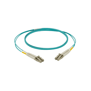 Jumper de Fibra Optica Multimodo 50/125 OM4, LC-LC Duplex, LSZH, Color Aqua, 2 Metros